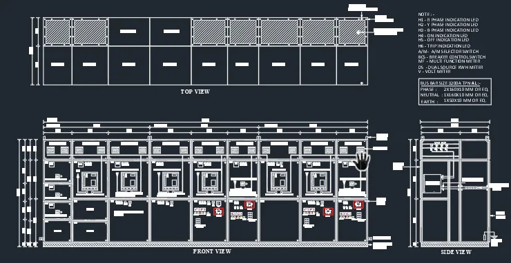 Electrical panel protection and synchronization drawing